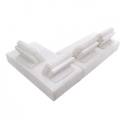 BRISTOL Καναπές Σαλονιού Καθιστικού Πολυμορφικός, Τεχνητή Γούνα Άσπρο  318x212x106  H.89cm