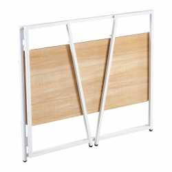 UNIT Γραφείο Η/Υ Πτυσσόμενο, Μέταλλο Βαφή Άσπρο, Melamine Απόχρωση Sonoma  110x48x86cm