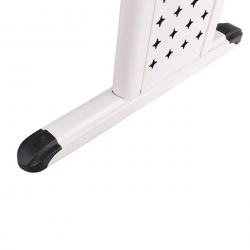 ΓΡΑΦΕΙΟ Γωνία, Μέταλλο Βαφή Άσπρο, Επιφάνεια Απόχρωση Maple  140x100x60/45cm H.75/72cm