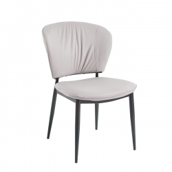 DIMA Καρέκλα Τραπεζαρίας- Κουζίνας, Μέταλλο Βαφή Μαύρο, Pu Γκρι-Μπεζ  53x70x82cm