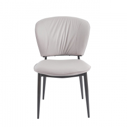 DIMA Καρέκλα Τραπεζαρίας- Κουζίνας, Μέταλλο Βαφή Μαύρο, Pu Γκρι-Μπεζ  53x70x82cm