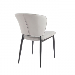 DIMA Καρέκλα Τραπεζαρίας- Κουζίνας, Μέταλλο Βαφή Μαύρο, Pu Γκρι-Μπεζ  53x70x82cm