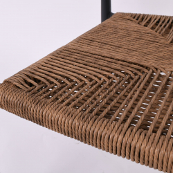 MADY Πολυθρόνα Βεράντας-Κήπου ALU Ανθρακί, Rope Wicker Φυσικό, Στοιβαζόμενη  56x59x78cm