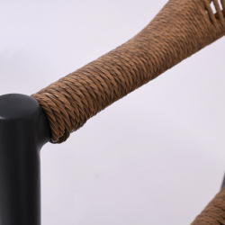 MADY Πολυθρόνα Βεράντας-Κήπου ALU Ανθρακί, Rope Wicker Φυσικό, Στοιβαζόμενη  56x59x78cm