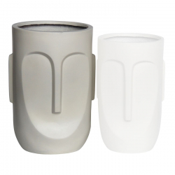 FLOWER POT-TOTEM Φ40x57cm, Cement Απόχρωση Sand  Φ40x57cm