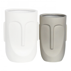 FLOWER POT-TOTEM Φ32x52cm, Cement Απόχρωση Sand  Φ32x52cm