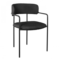 GILLAN Πολυθρόνα Μέταλλο Βαφή Μαύρο, Ύφασμα Teddy, Απόχρωση Μαύρο  54x54x81cm