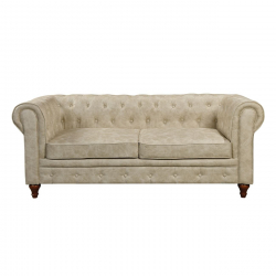 CHESTERFIELD York Kαναπές 3Θέσιος Σαλονιού - Καθιστικού, Ύφασμα Απόχρωση Μπεζ  190x82x77cm