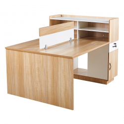 WORKSTATION Γραφείο - Σταθμός Εργασίας 2 Θέσεων, Melamine Απόχρωση Sonoma-Άσπρο  160x120x75cm