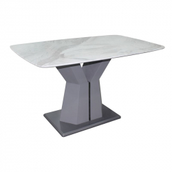 ROMAN Τραπέζι Τραπεζαρίας, Επιφάνεια Τεχνητό Μάρμαρο, Βάση Γκρι MDF  160x90x77cm