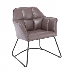 POLLY Πολυθρόνα Μέταλλο Βαφή Μαύρο, Ύφασμα Suede Cappuccino  67x64x82cm
