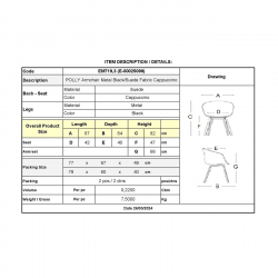 POLLY Πολυθρόνα Μέταλλο Βαφή Μαύρο, Ύφασμα Suede Cappuccino  67x64x82cm