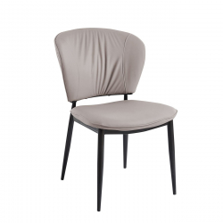 DIMA Καρέκλα Τραπεζαρίας- Κουζίνας, Μέταλλο Βαφή Μαύρο, Pu Γκρι  53x70x82cm