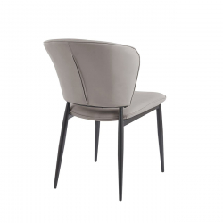 DIMA Καρέκλα Τραπεζαρίας- Κουζίνας, Μέταλλο Βαφή Μαύρο, Pu Γκρι  53x70x82cm