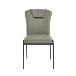 ANDRIA Καρέκλα Τραπεζαρίας- Κουζίνας, Μέταλλο Βαφή Μαύρο, Pu Πράσινο  47x60x86cm