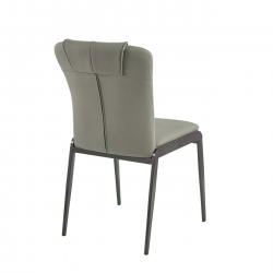 ANDRIA Καρέκλα Τραπεζαρίας- Κουζίνας, Μέταλλο Βαφή Μαύρο, Pu Πράσινο  47x60x86cm