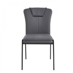 ANDRIA Καρέκλα Τραπεζαρίας- Κουζίνας, Μέταλλο Βαφή Μαύρο, Pu Ανθρακί  47x60x86cm