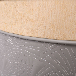 LENA Πολυθρόνα Μέταλλο Βαφή Μαύρο, Pu Ανοιχτό Γκρι  60x60x80cm