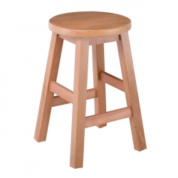 ΟΞΙΑ Σκαμπό Βοηθητικό Τετράγωνο, Λούστρο Φυσικό  31x31x50cm