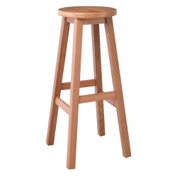 ΟΞΙΑ Σκαμπό BAR Τετράγωνο, Λούστρο Φυσικό  35x35x77cm (ΚάθισμαΦ30cm)