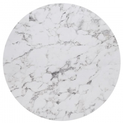 HPL (High Pressure Laminated) Επιφάνεια Τραπεζιού Απόχρωση White Marble, Εξωτερικού χώρου  Φ70cm/12mm