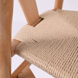 LIMA Καρέκλα Στοιβαζόμενη, Ξύλο Απόχρωση Φυσικό, Κάθισμα Paper Rope Φυσικό  56x55x76cm