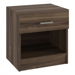 LIFE-W Κομοδίνο με 1 Συρτάρι, Απόχρωση Καρυδί  45x35x47cm
