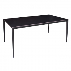 BARRET Τραπέζι Τραπεζαρίας - Κουζίνας, Alu Μαύρο, Επιφάνεια Sintered Stone Μαύρο  140x80x74cm