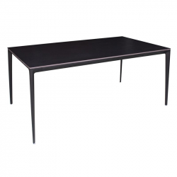 BARRET Τραπέζι Τραπεζαρίας - Κουζίνας, Alu Μαύρο, Επιφάνεια Sintered Stone Μαύρο  140x80x74cm