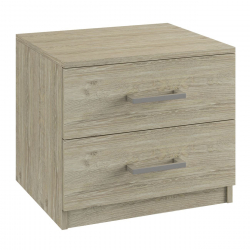 LIFE-W Κομοδίνο με 2 Συρτάρια, Απόχρωση Sonoma  48x40x41cm