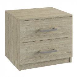 LIFE-W Κομοδίνο με 2 Συρτάρια, Απόχρωση Sonoma  48x40x41cm