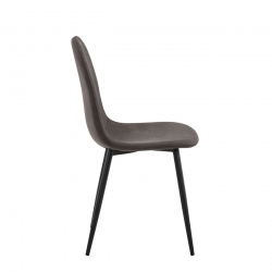 CELINA Καρέκλα Μέταλλο Βαφή Μαύρο, Ύφασμα Suede Γκρι  45x54x85cm