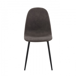 CELINA Καρέκλα Μέταλλο Βαφή Μαύρο, Ύφασμα Suede Γκρι  45x54x85cm