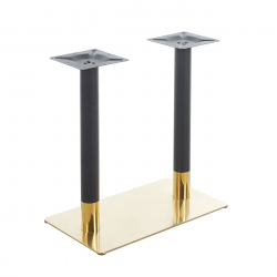 FLASH Βάση Τραπεζιού Μακρόστενη Μέταλλο Βαφή Μαύρο-Χρυσό (17,00 Kg)  70x40cm H.72cm