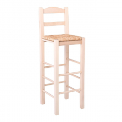 ΣΙΦΝΟΣ Σκαμπό BAR με Πλάτη, Οξιά Εμποτισμός Φυσικό, Κάθισμα Ψάθα  36x37x76/107cm