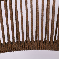 MADY Πολυθρόνα Βεράντας-Κήπου ALU Άσπρο, Rope Wicker Φυσικό, Στοιβαζόμενη  56x59x78cm