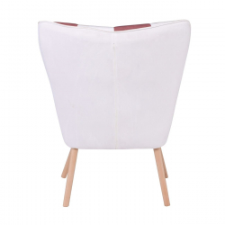 MARON Πολυθρόνα - Μπερζέρα Ξύλο Φυσικό, Ύφασμα Patchwork Brown  72x68x91cm