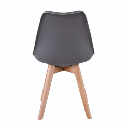 MARTIN Καρέκλα Τραπεζαρίας Metal Cross, Ξύλο Φυσικό PP Ανθρακί Αμοντάριστη Ταπετσαρία  48x56x82cm