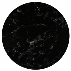 HPL (High Pressure Laminated) Επιφάνεια Τραπεζιού Απόχρωση Black Marble, Εξωτερικού χώρου  Φ120cm/12mm