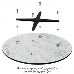 HPL (High Pressure Laminated) Επιφάνεια Τραπεζιού Απόχρωση Black Marble, Εξωτερικού χώρου  60x80cm/12mm