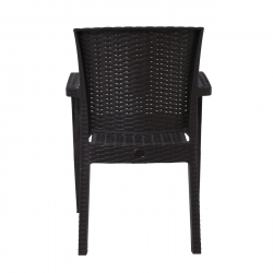 LORA-Pro Πολυθρόνα Στοιβαζόμενη, PP (Rattan Look) Απόχρωση Καφέ Σκούρο  58x61x87cm