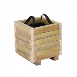 FLOWER POT WOOD Γλάστρα, Εμποτισμού Pine, Απόχρωση Φυσικό, 30x30x32cm  30x30x32cm