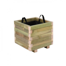 FLOWER POT WOOD Γλάστρα, Εμποτισμού Pine, Απόχρωση Φυσικό, 40x40x36cm  40x40x36cm