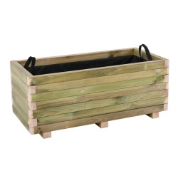 FLOWER POT WOOD Ζαρντινιέρα, Εμποτισμού Pine, Απόχρωση Φυσικό, 90x40x36cm  90x40x36cm