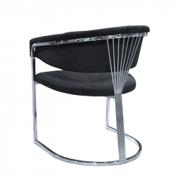 RUYA Πολυθρόνα με μεταλλική βάση μαύρη 65x60x80cm