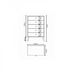 Συρταριέρα ArteLibre AMARI Δρυς Μοριοσανίδα 72x43x114cm