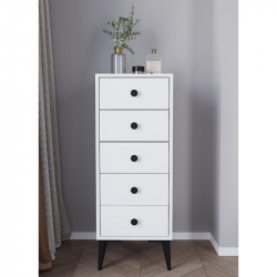 Συρταριέρα ArteLibre AMARI Λευκό Μοριοσανίδα 43x43x114cm