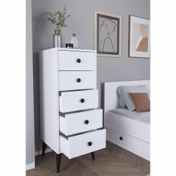 Συρταριέρα ArteLibre AMARI Λευκό Μοριοσανίδα 43x43x114cm