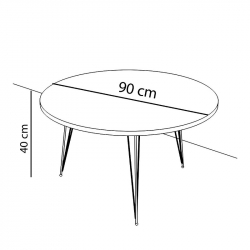 Τραπεζάκι Σαλονιού ArteLibre TAYO Δρυς Μοριοσανίδα/Μέταλλο Φ70x40cm