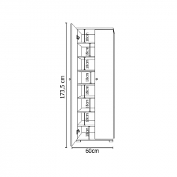 Ντουλάπι ArteLibre ROSELINE Λευκό Μοριοσανίδα 50x30x183cm